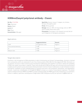 H3r8me2(Asym) Polyclonal Antibody - Classic