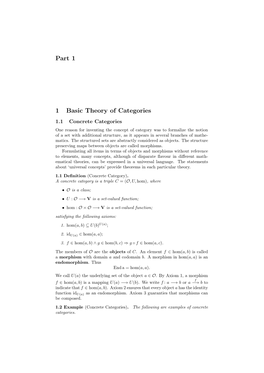 Part 1 1 Basic Theory of Categories