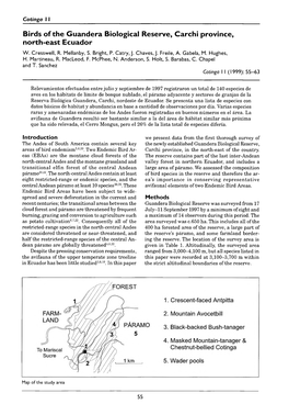 Birds of the Guandera Biological Reserve, Carchi Province, North