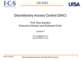 Discretionary Access Control (DAC)