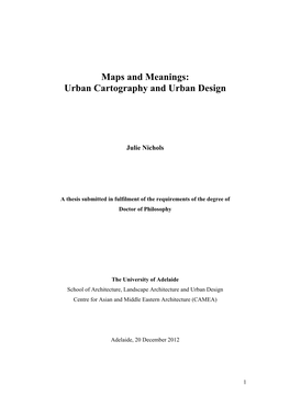 Maps and Meanings: Urban Cartography and Urban Design