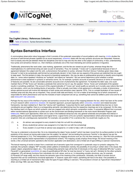 Syntax-Semantics Interface