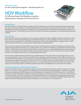 HDV Workflow
