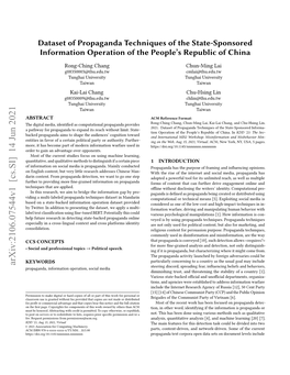 Dataset of Propaganda Techniques of the State-Sponsored Information Operation of the People’S Republic of China