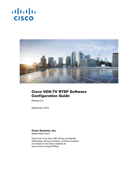 Cisco VDS-TV RTSP Configuration Guide, Release