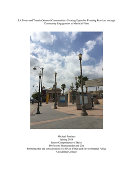 LA Metro and Transit-Oriented Communities: Creating Equitable Planning Practices Through Community Engagement at Mariachi Plaza