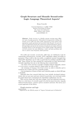 Graph Structure and Monadic Second-Order Logic: Language Theoretical Aspects?