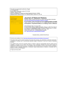 Journal of Natural History