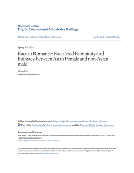 Racialized Femininity and Intimacy Between Asian Female and Non-Asian Male Minju Kim Minjukim013@Gmail.Com