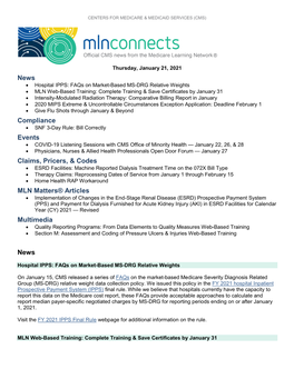 MLN Connects for Thursday, January 21, 2021