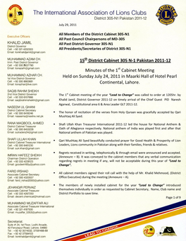 Minutes of 1St. Cabinet Meeting 24Th July, 2011.Pdf