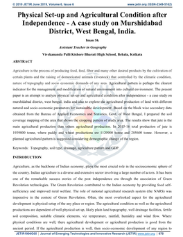 A Case Study on Murshidabad District, West Bengal, India