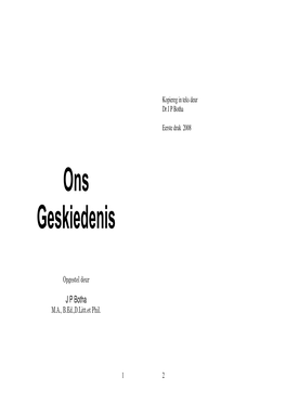 Ons Geskiedenis