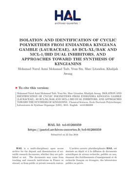 Isolation and Identification of Cyclic Polyketides From