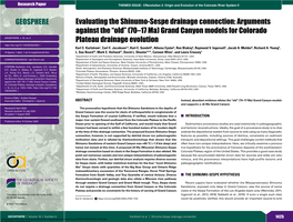 Evaluating the Shinumo-Sespe Drainage Connection: Arguments Against the “Old” (70–17 Ma) Grand Canyon Models for Colorado GEOSPHERE, V