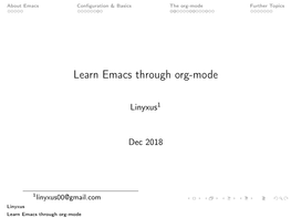 Learn Emacs Through Org-Mode