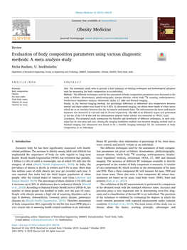 Evaluation of Body Composition Parameters Using Various Diagnostic Methods: a Meta Analysis Study T