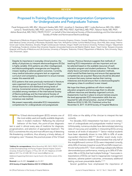 Proposed In-Training Electrocardiogram Interpretation Competencies for Undergraduate and Postgraduate Trainees