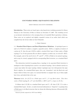 COUNTABLE BOREL EQUIVALENCE RELATIONS Introduction. These