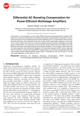 Differential AC Boosting Compensation for Power-Efficient