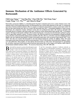 Generated by Bortezomib Immune Mechanism of the Antitumor Effects