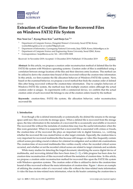 Extraction of Creation-Time for Recovered Files on Windows FAT32 File System