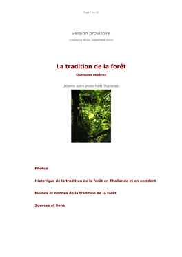 La Tradition De La Forêt