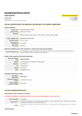 Magnesium Perchlorate