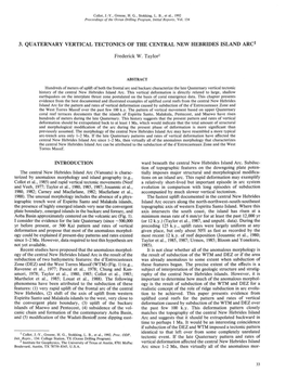 3. Quaternary Vertical Tectonics of the Central New Hebrides Island Arc1