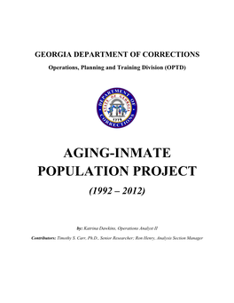 Aging-Inmate Population Project (1992 – 2012)