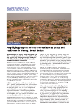 Amplifying People's Voices to Contribute to Peace and Resilience