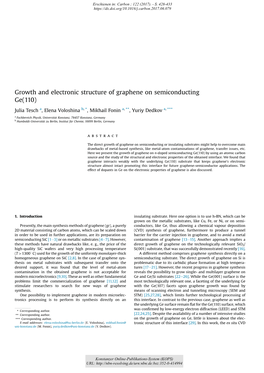 Growth and Electronic Structure of Graphene on Semiconducting Ge(110)