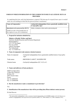 Prolyl Endopeptidase from Aspergillus Niger Expressing A