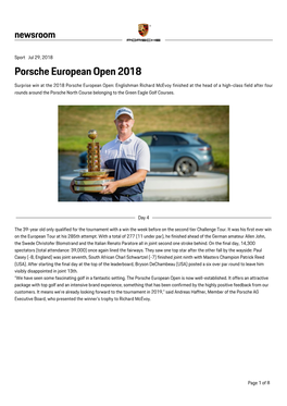 Porsche European Open 2018