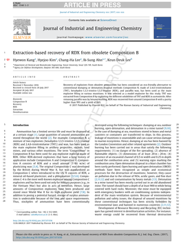 Extraction-Based Recovery of RDX from Obsolete Composition B