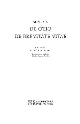 De Otio De Brevitate Vitae