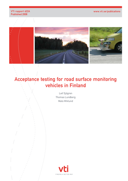 Acceptance Testing for Road Surface Monitoring Vehicles in Finland