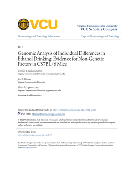 Evidence for Non-Genetic Factors in C57BL/6 Mice Jennifer T