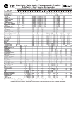 Forchheim - Weilersbach - (Ebermannstadt -) Pretzfeld - 222 Egloffstein - Obertrubach - Gößweinstein Klemm Reisebüro Josef Klemm Gmbh & Co