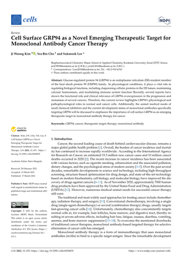 Cell Surface GRP94 As a Novel Emerging Therapeutic Target for Monoclonal Antibody Cancer Therapy