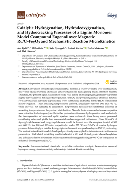 Catalytic Hydrogenation, Hydrodeoxygenation, and Hydrocracking Processes of a Lignin Monomer Model Compound Eugenol Over Magneti