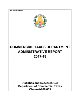 Commercial Taxes Department Administrative Report 2017-18