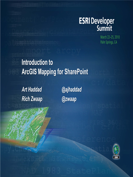 Introduction to Arcgis Mapping for Sharepoint