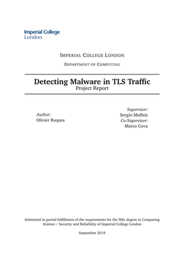 Detecting Malware in TLS Traffic