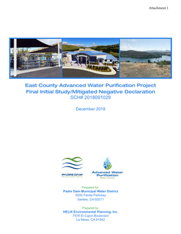 East County Advanced Water Purification Project Final Initial Study/Mitigated Negative Declaration SCH# 2018091029