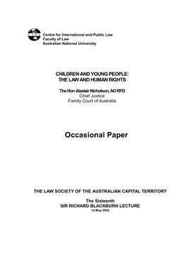 Children and Young People: the Law and Human Rights (PDF, 199KB)