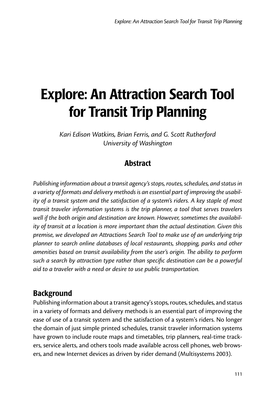 Explore: an Attraction Search Tool for Transit Trip Planning