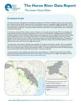 Lower Huron River Watershed Report