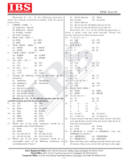 PPSC Test-03