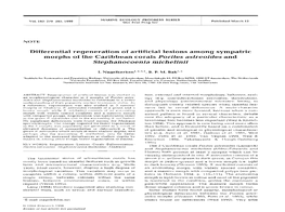 Differential Regeneration of Artificial Lesions Among Sympatric Morphs of the Caribbean Corals Porites Astreoides and Stephanocoenia Michelinii